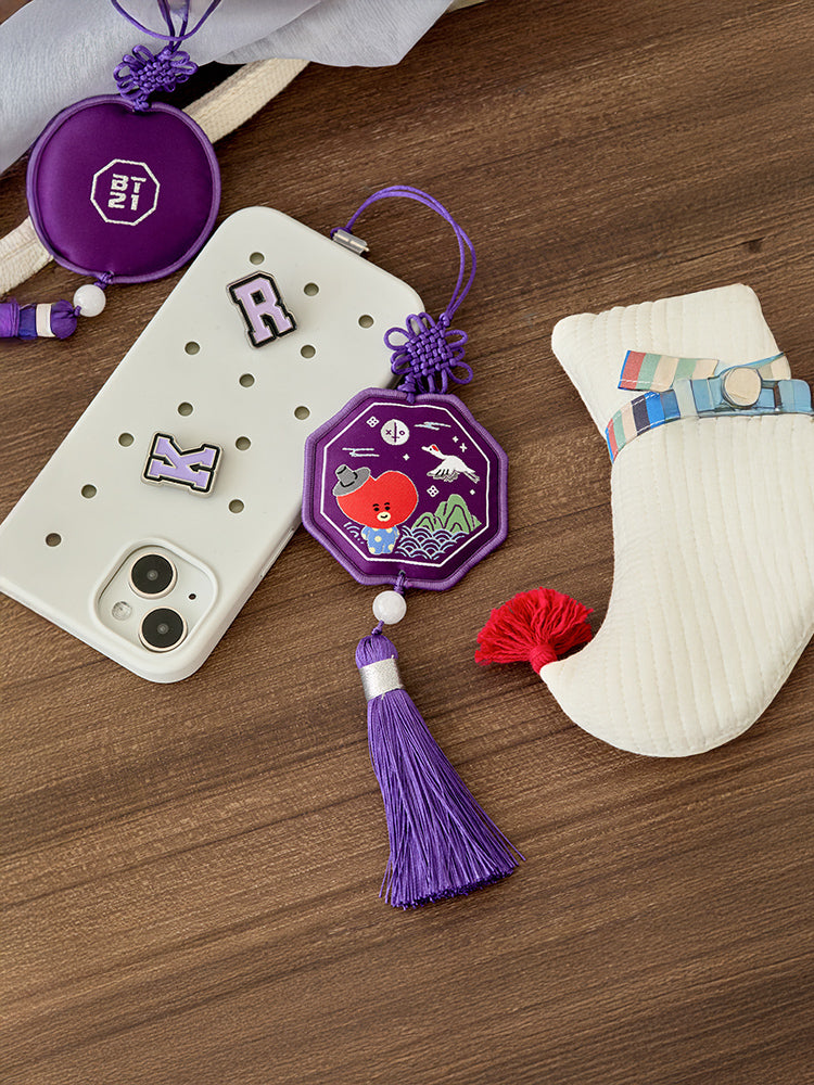 BT21 KEYRING_ 단품 BT21 TATA 프리미엄 K 에디션 자수 테슬 키링