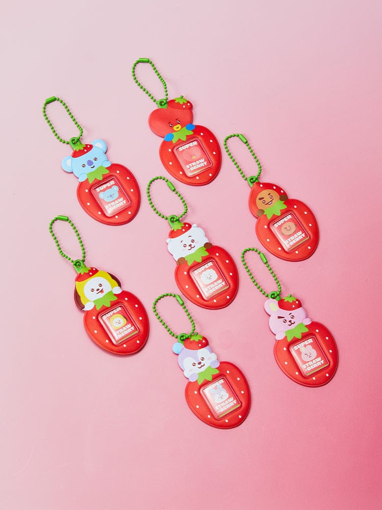 BT21 KEYRING_ BT21 딸기 파티 미니 포토 홀더 키링
