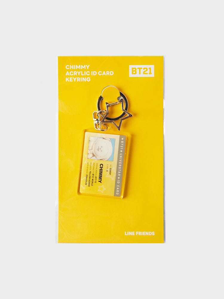 BT21 KEYRING 단품 라인프렌즈 BT21 CHIMMY 실버 에디션 ID카드 아크릴 키링