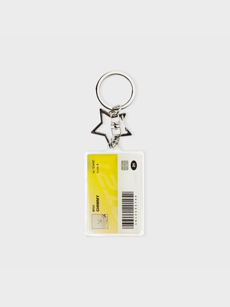 BT21 KEYRING 단품 라인프렌즈 BT21 CHIMMY 실버 에디션 ID카드 아크릴 키링