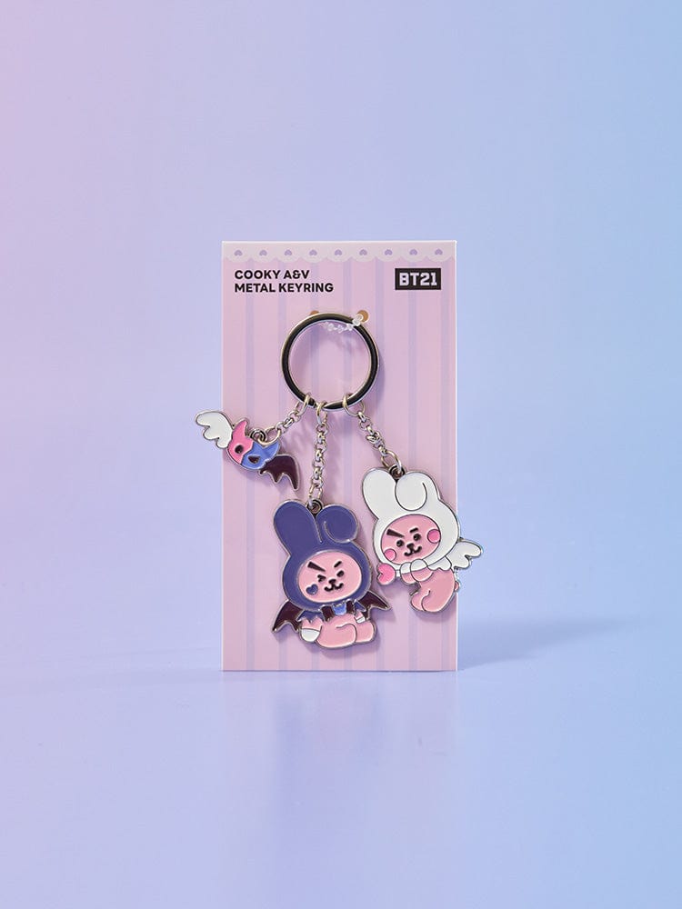 BT21 KEYRING 단품 BT21 COOKY 앤젤 앤 빌런 메탈 키링