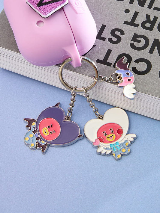 BT21 KEYRING 단품 BT21 TATA 앤젤 앤 빌런 메탈 키링