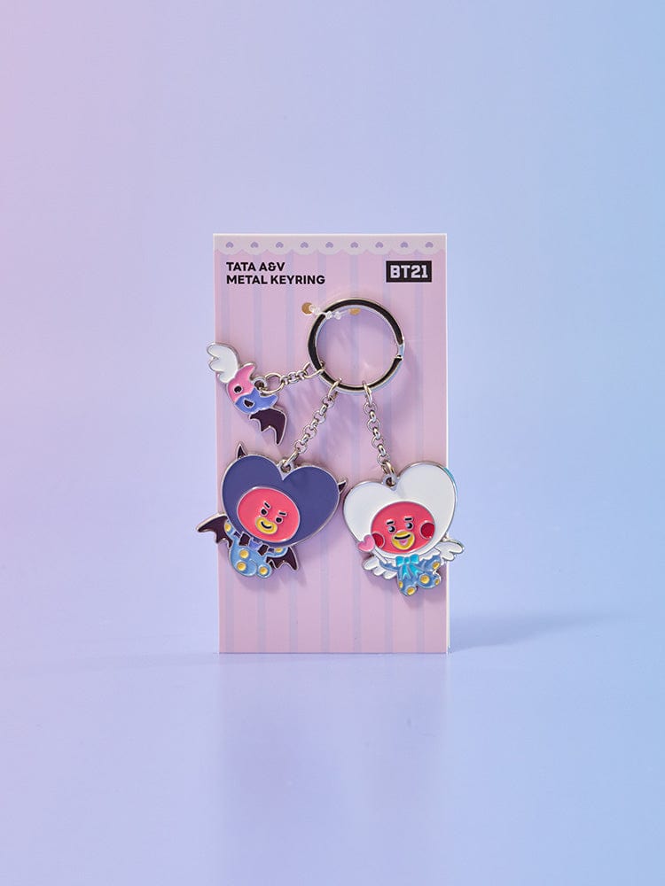 BT21 KEYRING 단품 BT21 TATA 앤젤 앤 빌런 메탈 키링