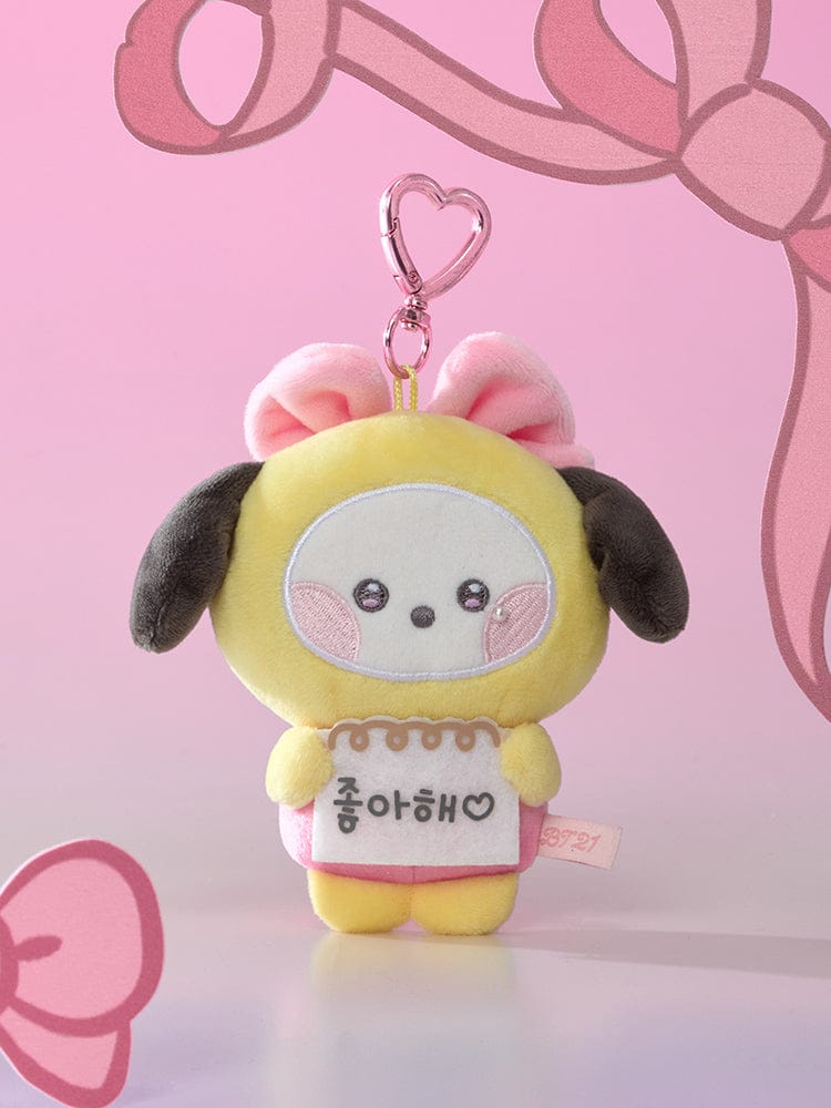 BT21 KEYRING_ CHIMMY BT21 미니니 리본드 유 사랑해 메시지북 인형 키링