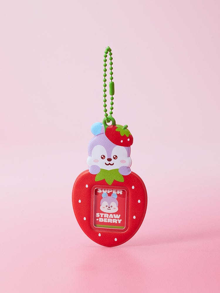 BT21 KEYRING_ MANG BT21 딸기 파티 미니 포토 홀더 키링