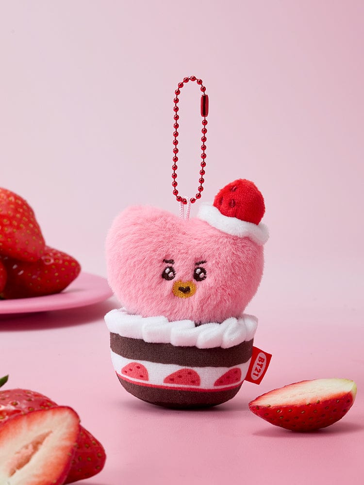 BT21 KEYRING_ TATA BT21 딸기 파티 딸기 타르트 인형 키링