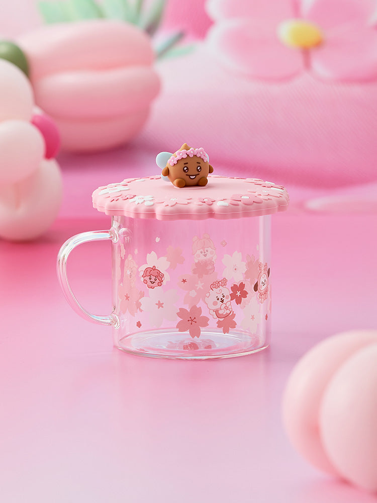 BT21 LIVING_ 단품 BT21 SHOOKY BABY 봄 요정 유리컵 & 리드 (340ml)