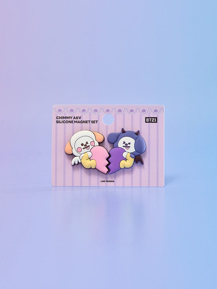 BT21 MAGNET 단품 BT21 CHIMMY 앤젤 앤 빌런 실리콘 마그넷 세트 (2개입)