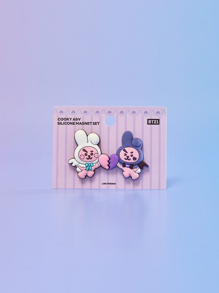 BT21 MAGNET 단품 BT21 COOKY 앤젤 앤 빌런 실리콘 마그넷 세트 (2개입)