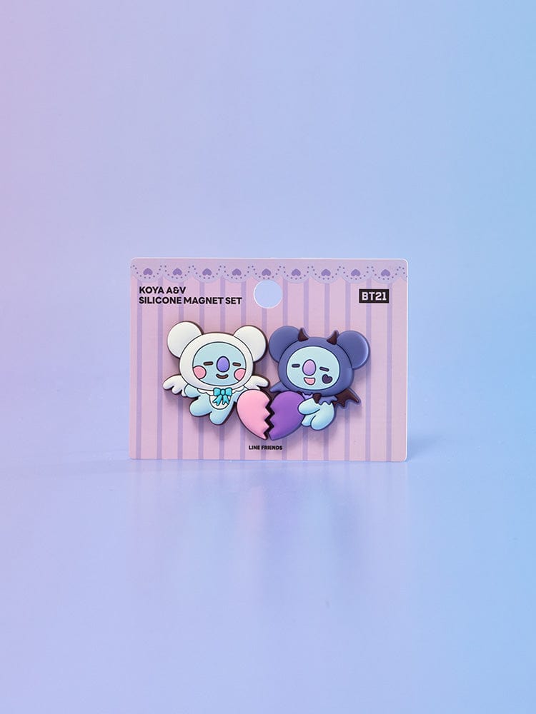 BT21 MAGNET 단품 BT21 KOYA 앤젤 앤 빌런 실리콘 마그넷 세트 (2개입)