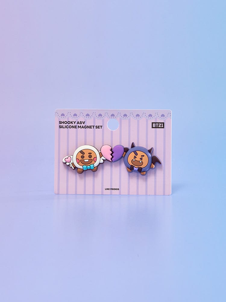 BT21 MAGNET 단품 BT21 SHOOKY 앤젤 앤 빌런 실리콘 마그넷 세트 (2개입)