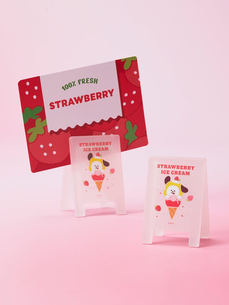 BT21 OFFICE_ 아크릴 멀티 클립 BT21 딸기 파티 랜덤 아크릴 멀티 클립 (1개입)