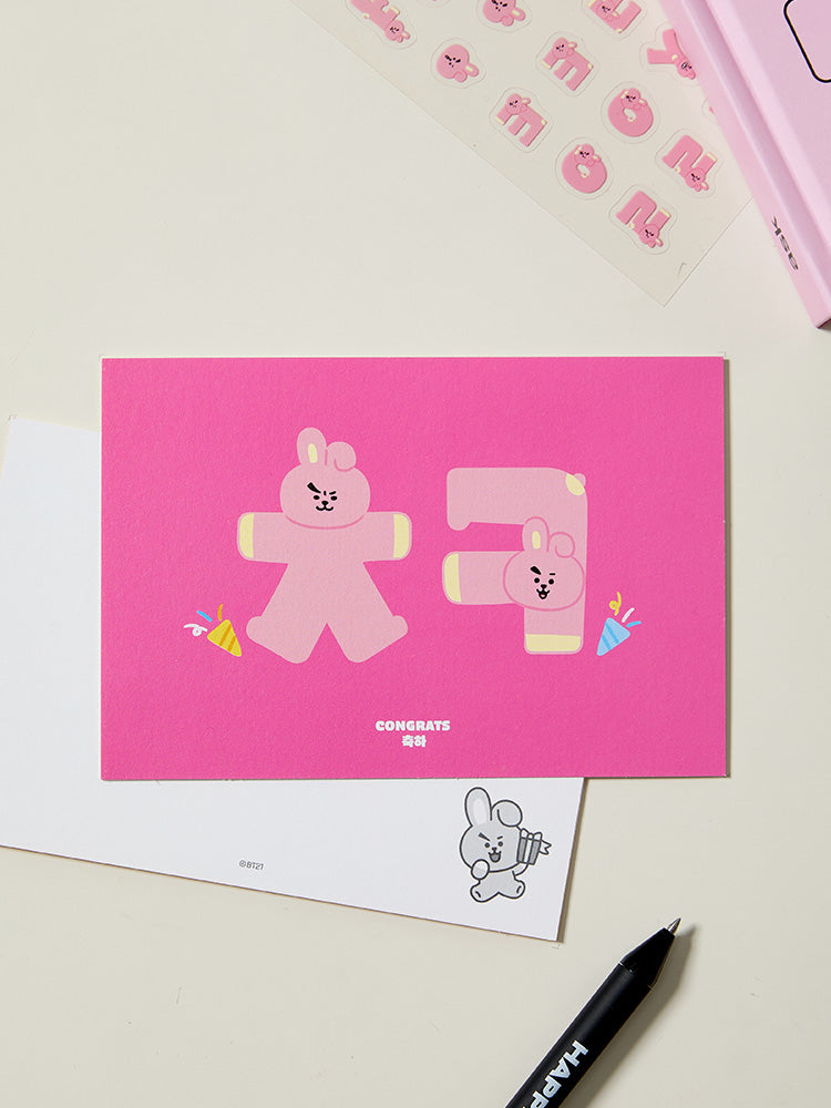 BT21 OFFICE_ COOKY 추카 BT21 수베니어 한글 엽서