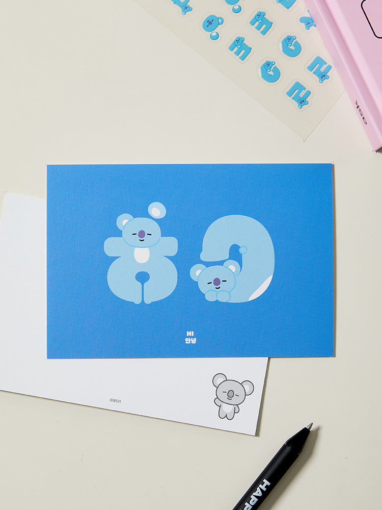 BT21 OFFICE_ KOYA 안녕 BT21 수베니어 한글 엽서