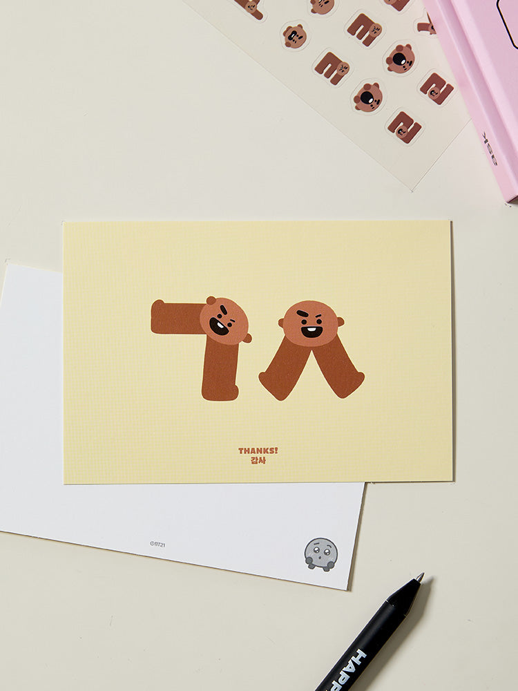BT21 OFFICE_ SHOOKY 감사 BT21 수베니어 한글 엽서