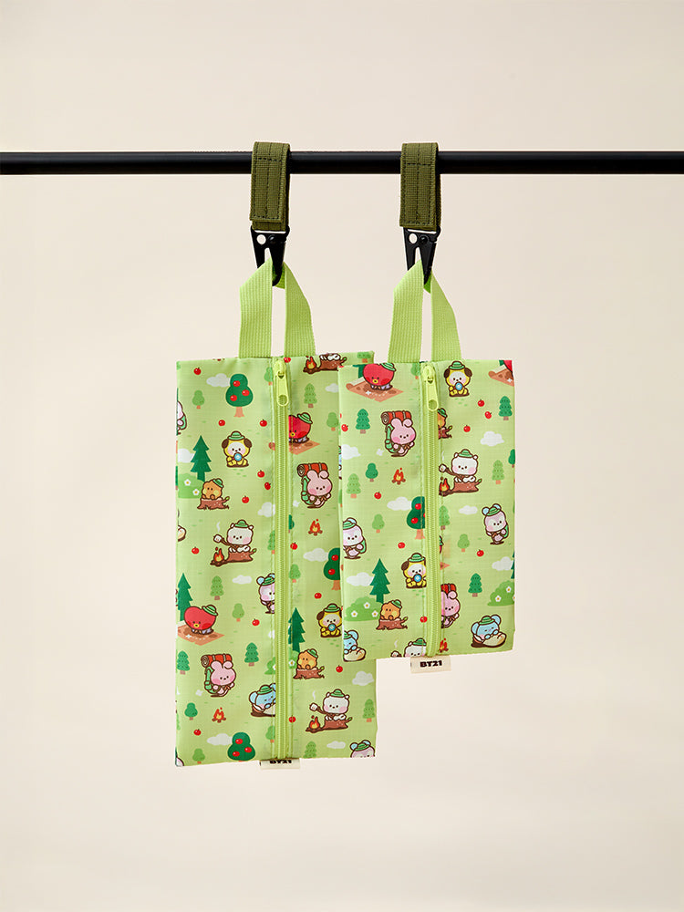 BT21 POUCH_ 단품 BT21 미니니 스카웃 멀티 파우치 세트 (GREEN)