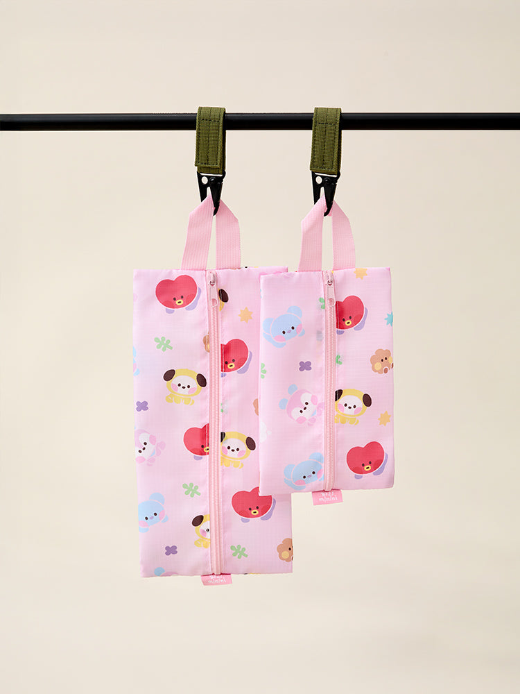 BT21 POUCH_ 단품 BT21 미니니 스카웃 멀티 파우치 세트 (PINK)