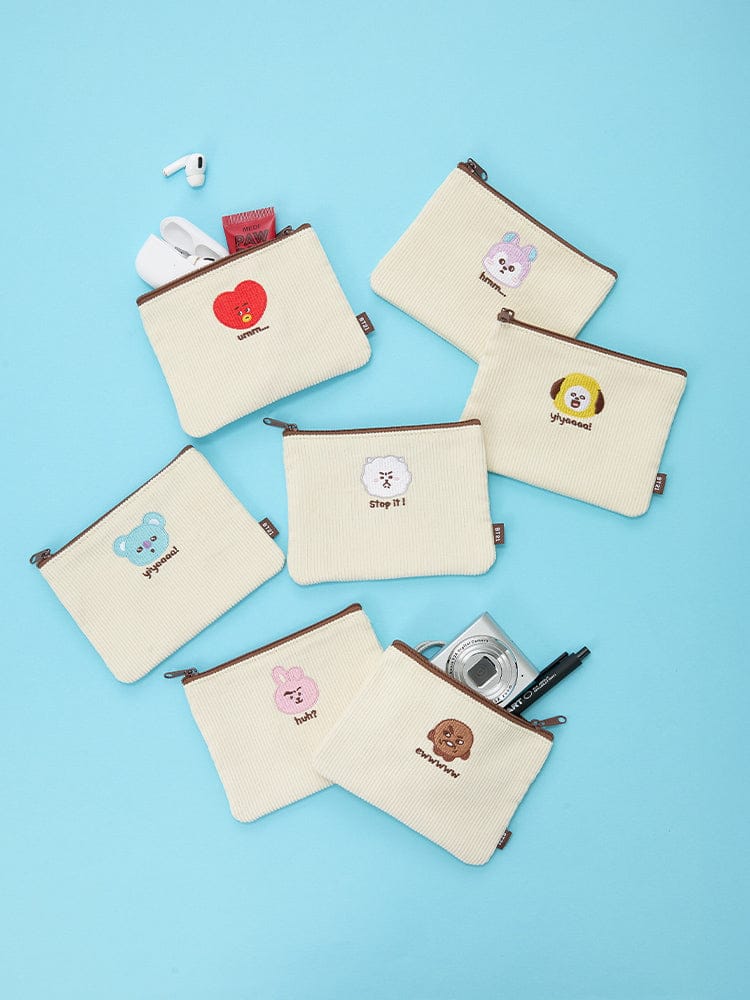 BT21 POUCH_ BT21 오늘의 기분 플랫 사각 파우치