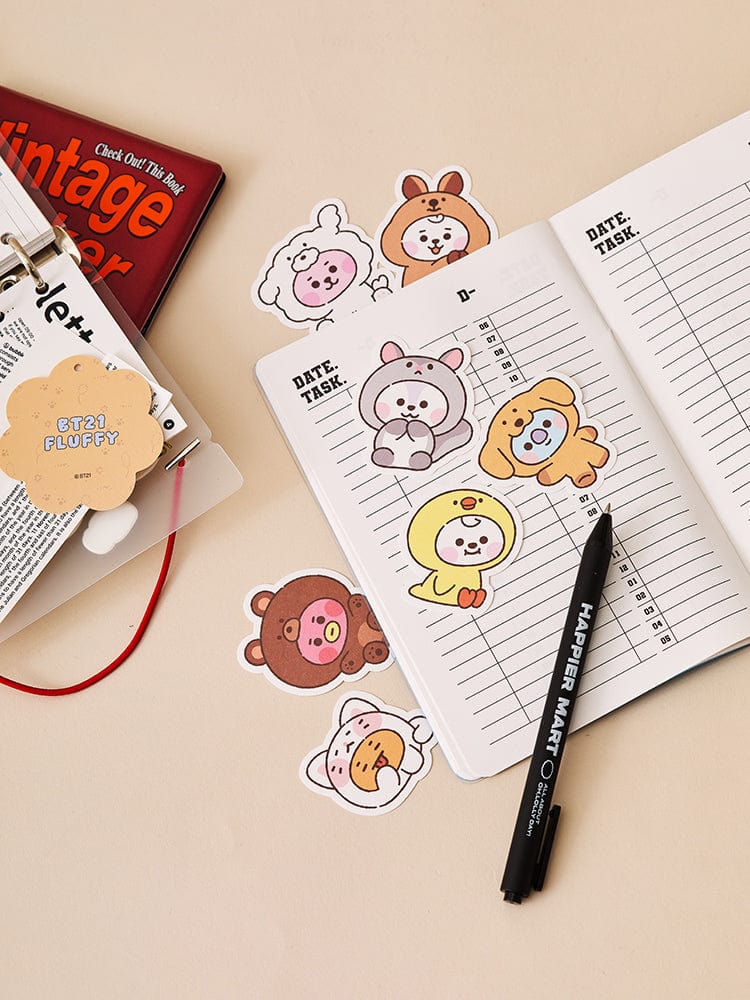 BT21 STICKER/CARD 단품 BT21 BABY 플러피 스티커팩 세트 7개입