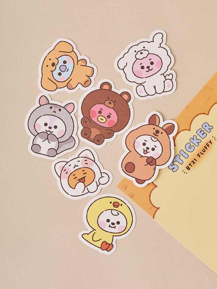 BT21 STICKER/CARD 단품 BT21 BABY 플러피 스티커팩 세트 7개입