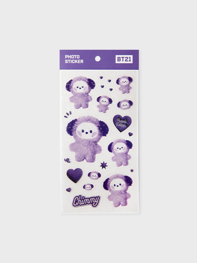 BT21 STICKER/CARD CHIMMY 라인프렌즈 BT21 CHIMMY Purple of Wish Edition 미니니 스티커