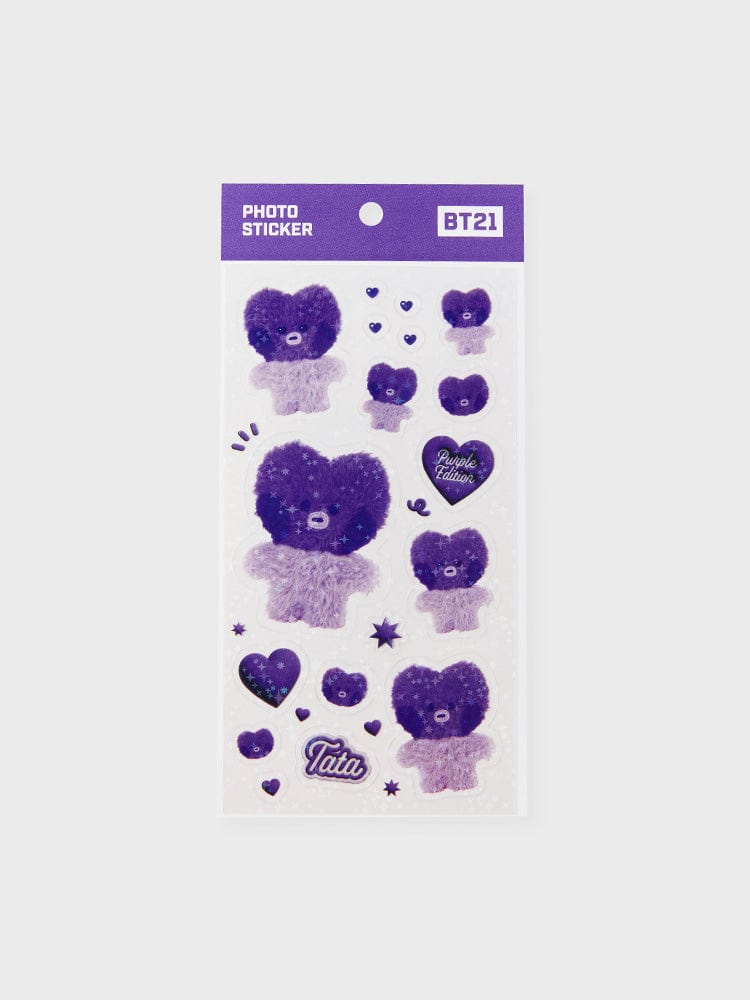 BT21 STICKER/CARD TATA 라인프렌즈 BT21 TATA Purple of Wish Edition 미니니 스티커