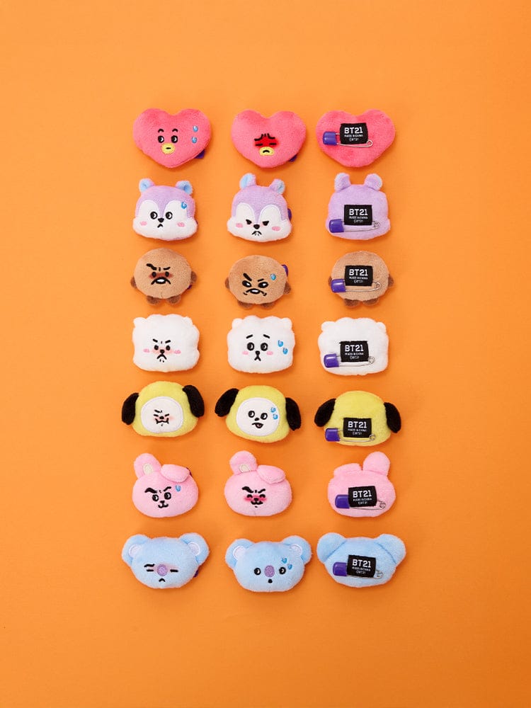 BT21 TOY_BEAUTY/ACC_ 랜덤 BT21 오늘의 기분 랜덤 얼굴 인형 브로치 (1개입)