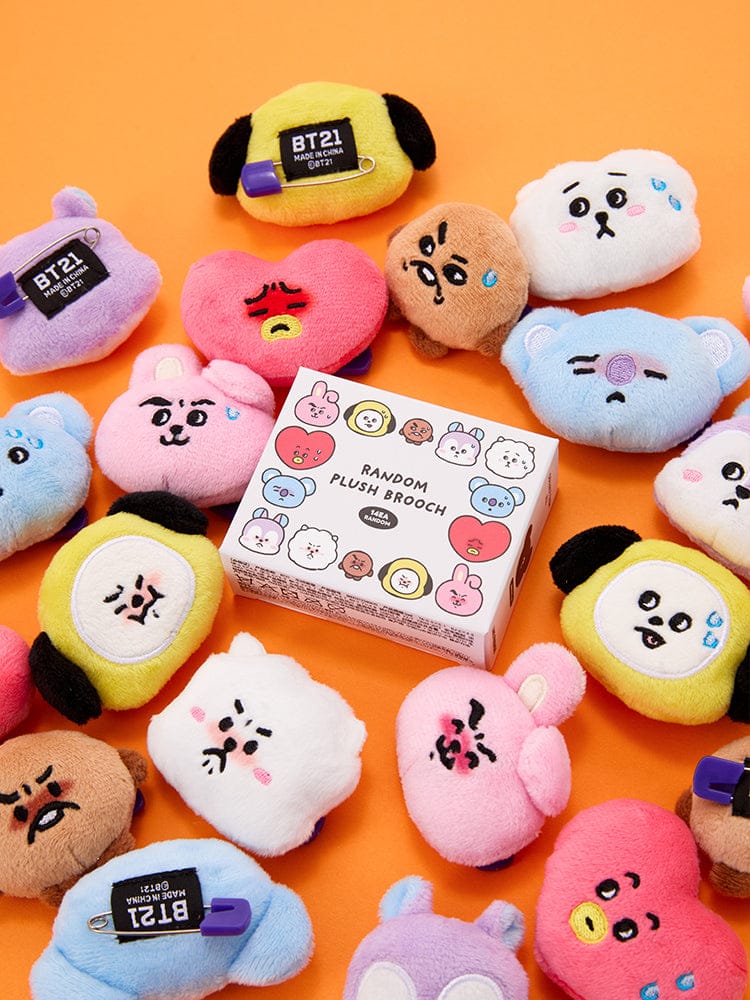 BT21 TOY_BEAUTY/ACC_ 랜덤 BT21 오늘의 기분 랜덤 얼굴 인형 브로치 (1개입)