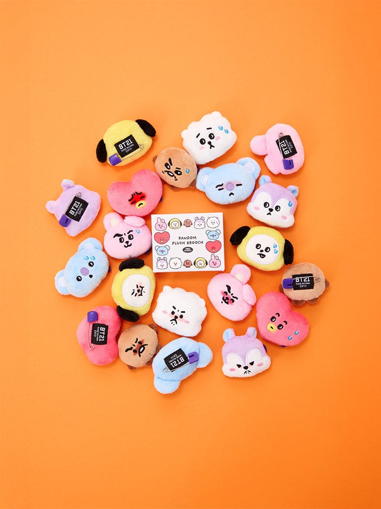 BT21 TOY_BEAUTY/ACC_ 랜덤 BT21 오늘의 기분 랜덤 얼굴 인형 브로치 (1개입)