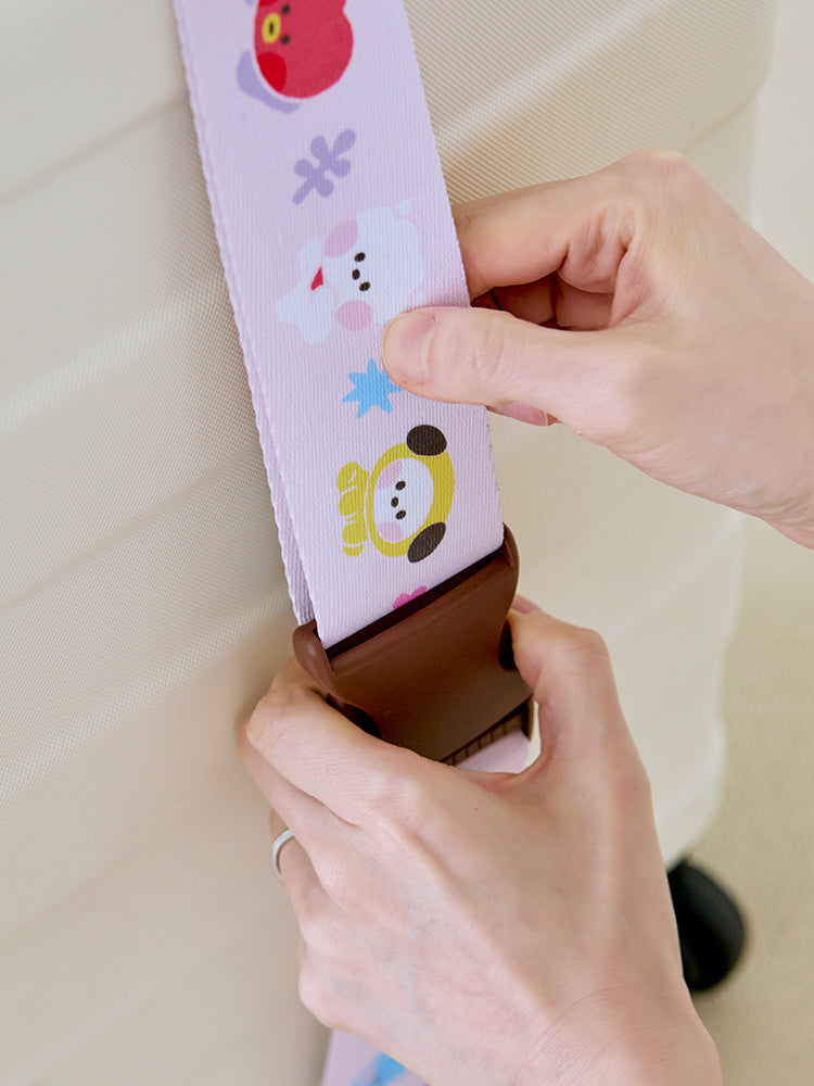 BT21 TRAVEL_ 단품 BT21 미니니 스카웃 캐리어 벨트 (PINK)