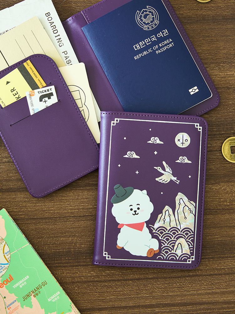 BT21 TRAVEL_ 단품 BT21 RJ 프리미엄 K 에디션 자개 그래픽 여권 케이스