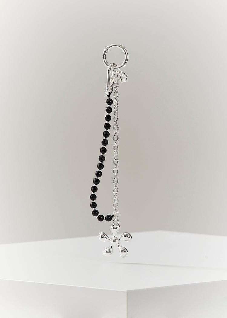 COLLER KEYRING 단품 [팸세제외] 꼴레 메탈 롱 비즈 키링 블랙