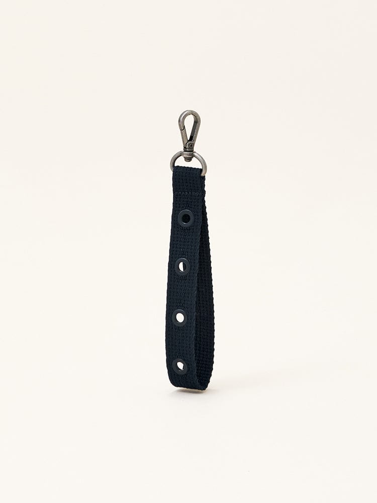 COLLER KEYRING 단품 꼴레 캔버스 4공 스트랩 키링 미드나잇 네이비