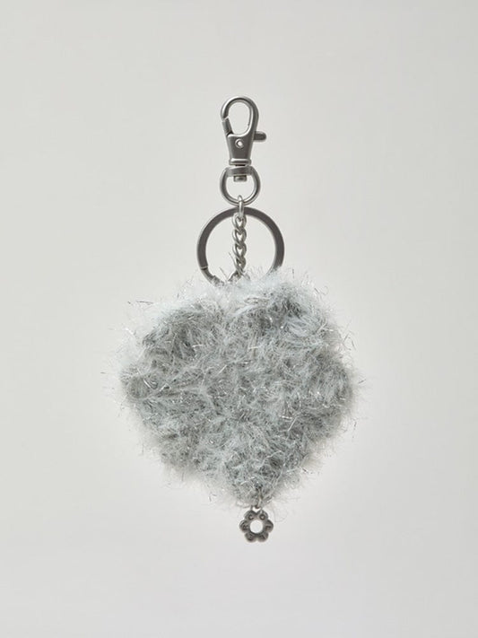 COLLER KEYRING_BEAUTY/ACC_ Silver 꼴레 니트 플라워 키링 실버