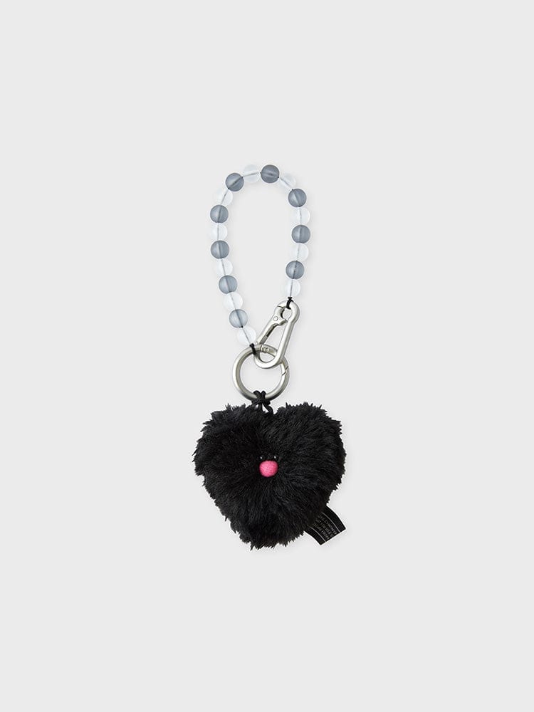 COLLER KEYRING BLACK [팸세제외] 꼴레 하트 퍼리 인형 키링 블랙