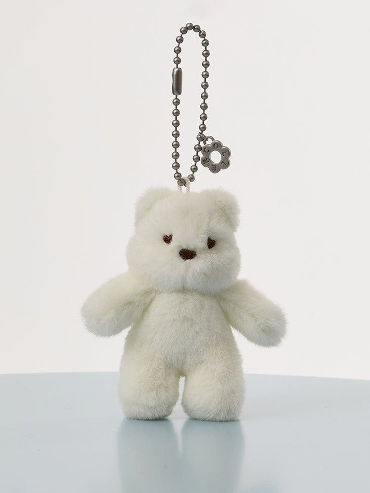 COLLER FURRY BEAR MINI STICON PLUSH KEYRING