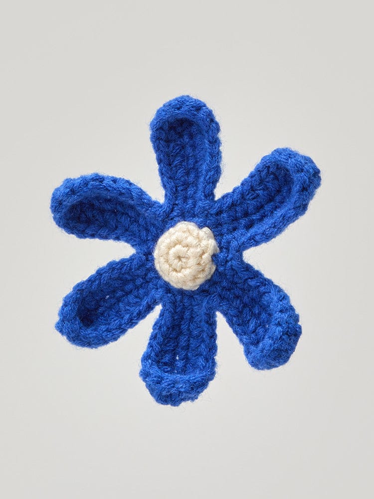COLLER STICON_ Blue 꼴레 니트 플라워 스티콘 블루