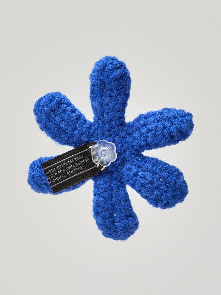 COLLER STICON_ Blue 꼴레 니트 플라워 스티콘 블루
