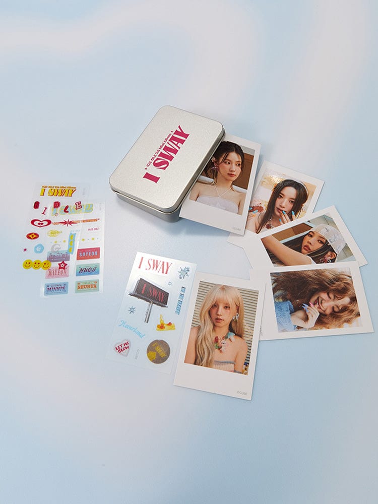 (G)I-DLE STICKER/CARD 단품 (G)I-DLE 틴 케이스 폴라로이드 세트