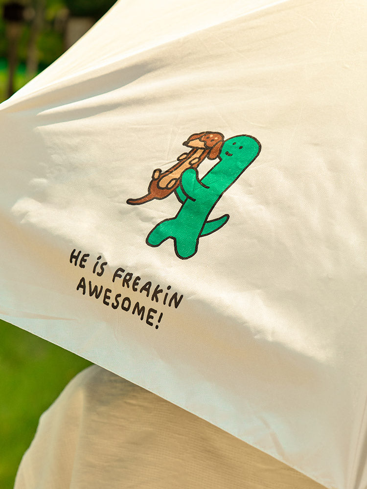 JOGUMAN TRAVEL_BEAUTY/ACC_ 아이보리 조구만 우디 Throw Away 접이식 양우산 파우치 세트 (아이보리)