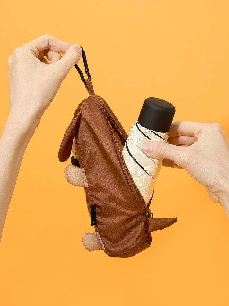 JOGUMAN TRAVEL_BEAUTY/ACC_ 아이보리 조구만 우디 Throw Away 접이식 양우산 파우치 세트 (아이보리)