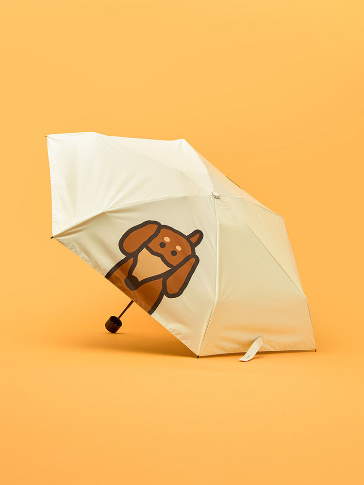 JOGUMAN TRAVEL_BEAUTY/ACC_ 아이보리 조구만 우디 Throw Away 접이식 양우산 파우치 세트 (아이보리)