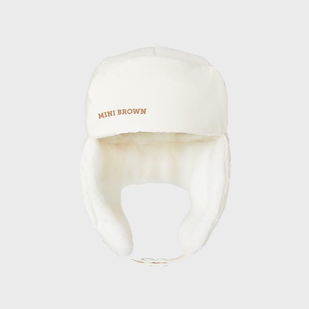 LINE FRIENDS APPAREL 단품 [패밀리세일]  라인프렌즈 브라운 패딩 공군모 (화이트)