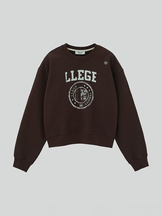 LINE FRIENDS APPAREL_ M RECTO X BROWN LLEGE 로고 스웻셔츠 (브라운)