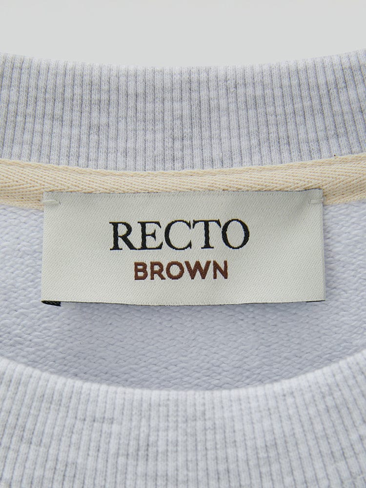 LINE FRIENDS APPAREL_ RECTO X BROWN LLEGE 로고 스웻셔츠 (멜란지 그레이)