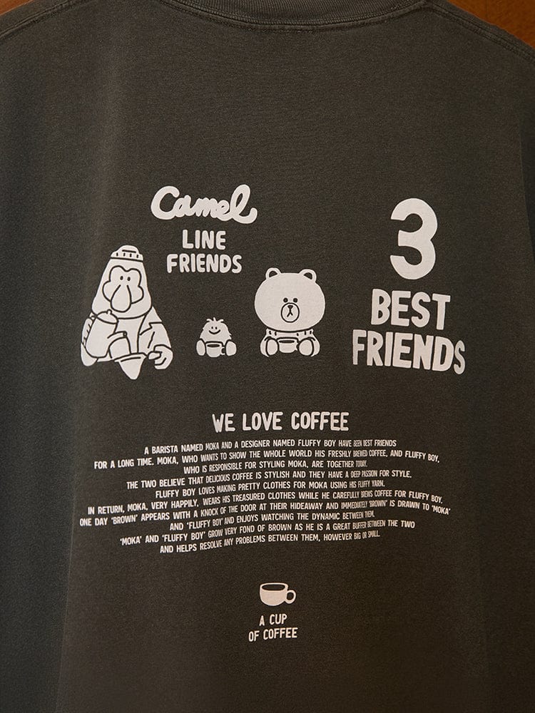 LINE FRIENDS APPAREL 카멜 X 라인프렌즈 3BF 반소매 티셔츠