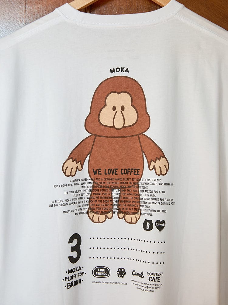 LINE FRIENDS APPAREL 카멜 X 라인프렌즈 모카 반소매 티셔츠