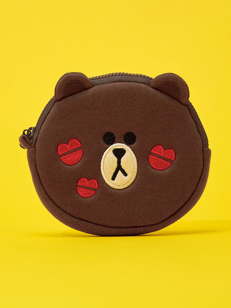 LINE FRIENDS BAG 단품 라인프렌즈 브라운 오리지널 얼굴파우치