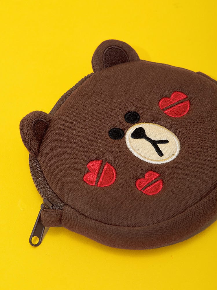 LINE FRIENDS BAG 단품 라인프렌즈 브라운 오리지널 얼굴파우치