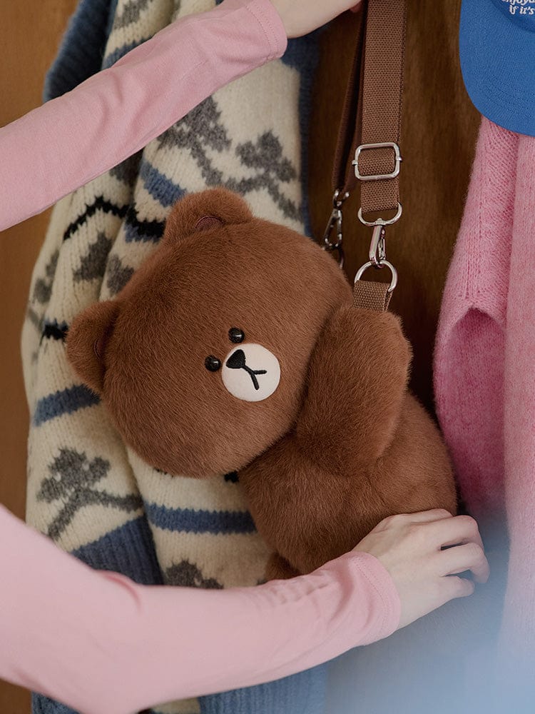 LINE FRIENDS BAG 단품 라인프렌즈 허그브라운 시즌3 인형 크로스백